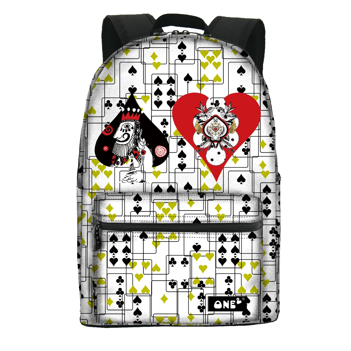 

Good price excellent quality women fashion travel backpack playing card design print zaino porta computer odm backpack, Customized