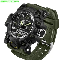 

SANDA 742 Sport Watch Men Clock Male LED Digital Quartz Wrist Watches Men's Top Brand Luxury Digital-watch waterproof Relogio
