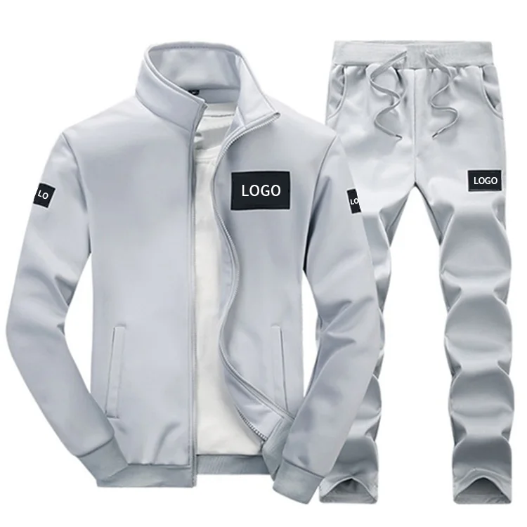 

customize with logo man sports urban jogging polyester tech fleece track jacket blank joggers suits sets tracksuits for mens, Black,white,blue or custom color