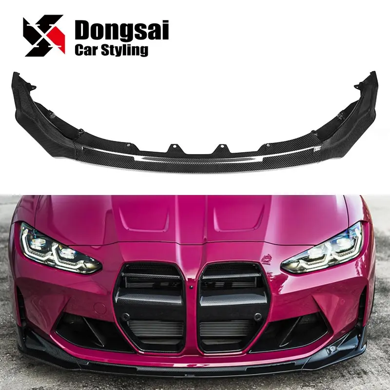 

For BMW M3 M4 G80 G82 G83 Add V Style Dry Carbon Chin Spoiler Lip Front Bumper Rocker Winglet Splitter 2020+