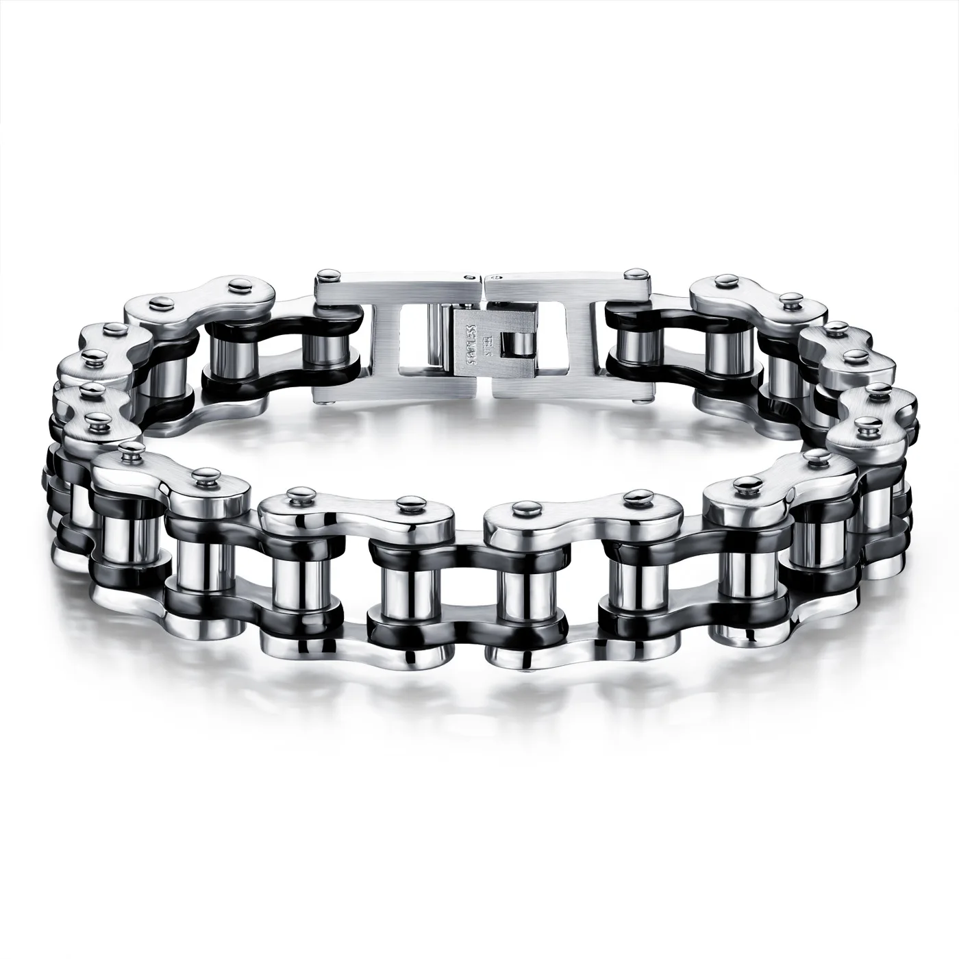 

Jessy Fashion Women Silicone Luxury De Luxe Bracelets Stainless Steel Charm Men Bangles Bracelets for Men, As shown