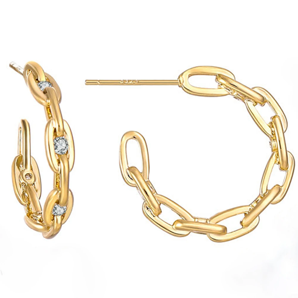 

LANDY Fashion Trendy Design Brass Jewelry korean Hoop Plated gold filled earrings