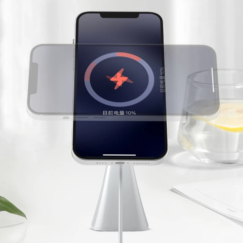 

2021 New 15W Magnetic Qi Wireless Charging Station Desk Phone Support For iPhone 12