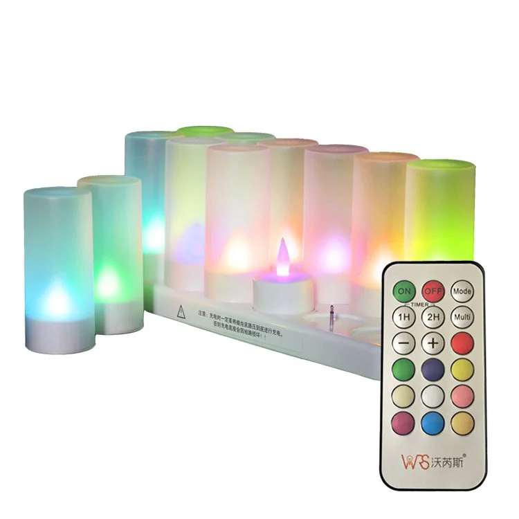 Electronic LED Rechargeable Flameless Candles Tea Light with Remote Control for Holiday Decorations