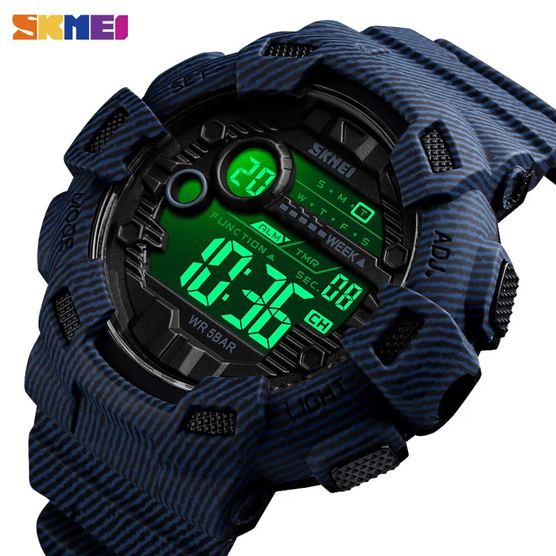 

Hot sale waterproof silicone strap week date day showed sport wrist watch 1472 sports men SKMEI brand watch