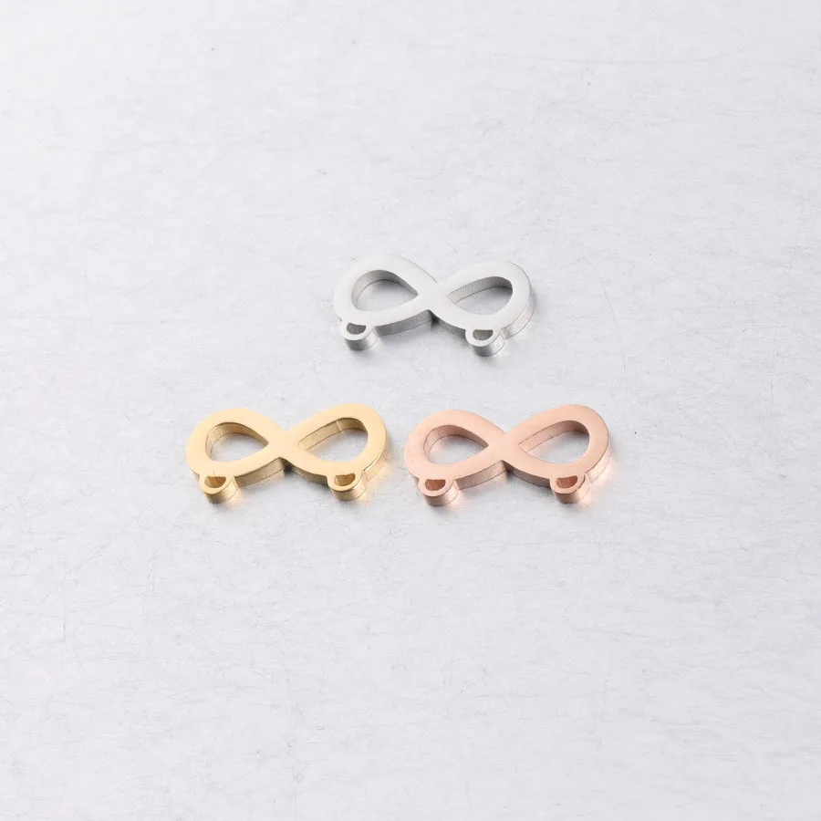 

Women DIY Making Accessories Finding Stainless Steel Infinity Shape Connector Jewelry Pendant Charm For Necklace Bracelet, Gold,silver,rose gold