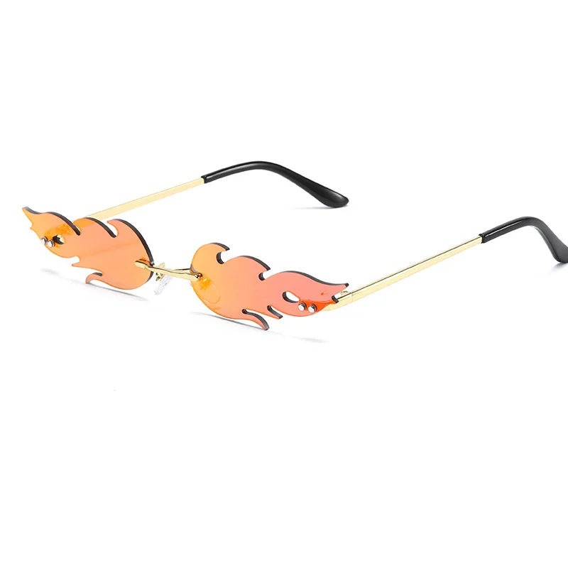 

L1829 Fire Shape Sunglasses Rimless Slim Summer Eyewear Novelty Eye Glasses L1829