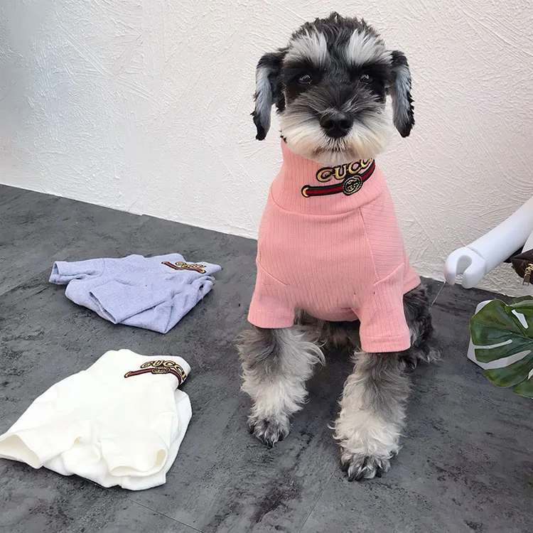

Designer luxury brand fashionable cotton dog t-shirt luxury t shirt for dog, White,pink,grey