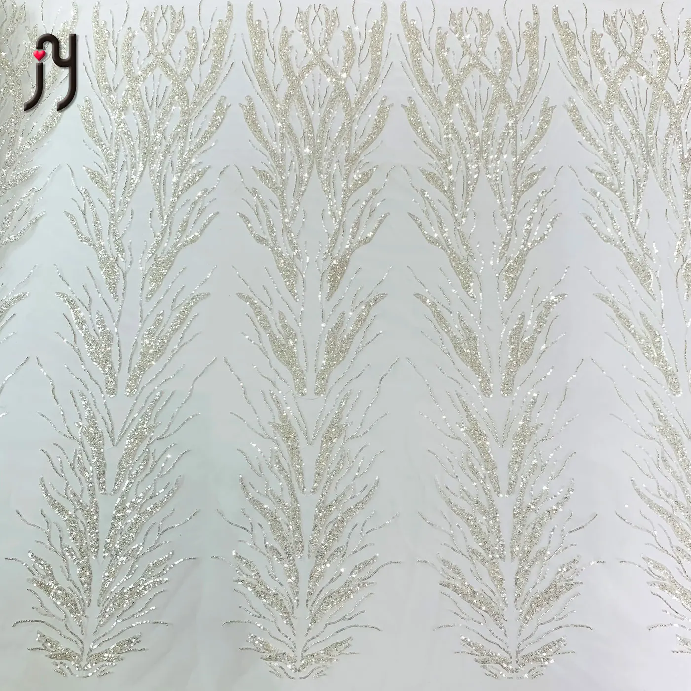 

JY Unique Attractive french tulle lace fabric with shining sequins&beads, Accept customized color