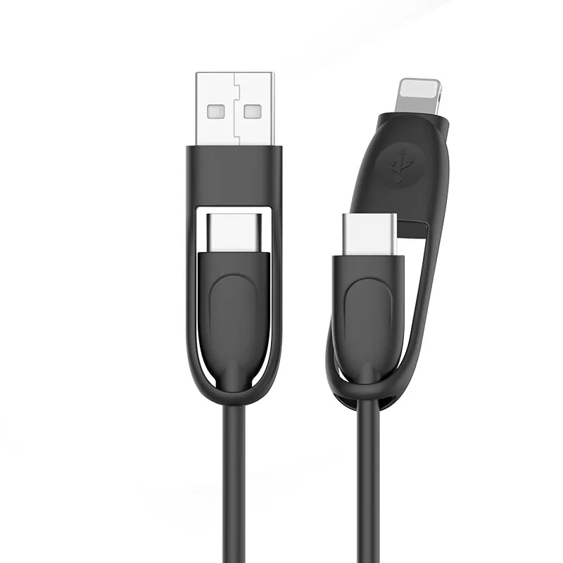 

TPE Material 4 In 1 PD Fast New Design Charging USB Data Cable, Black