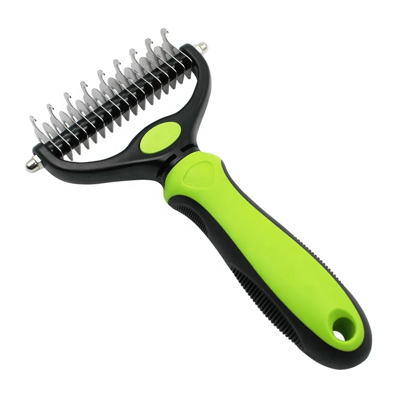 

Dog Cat Double Sided Blade Pet Dematting Rake Grooming Undercoat Comb For Mats And Knots