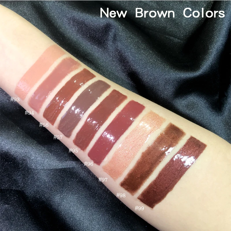 

cosmetics private label vegan high pigmented liquid lip gloss deep nude brown lipgloss