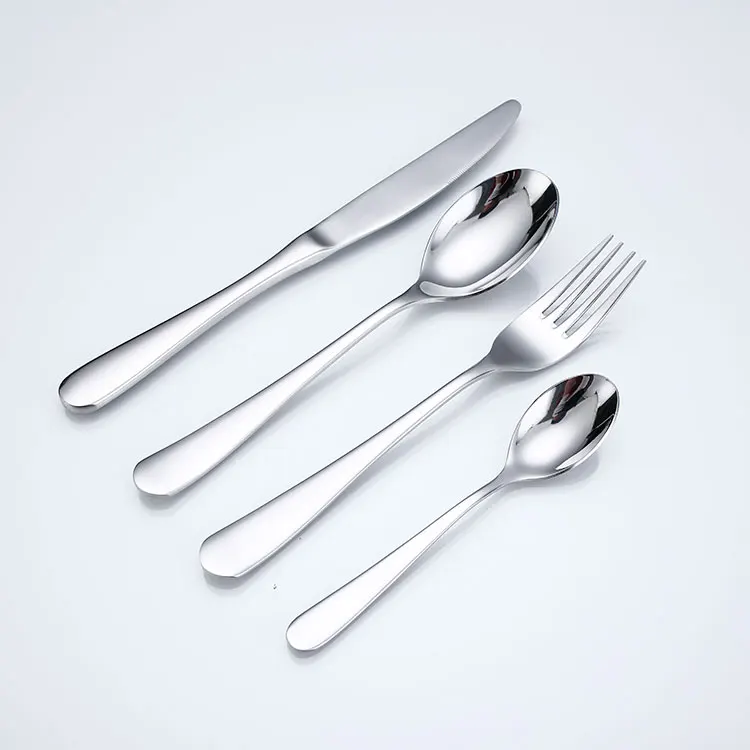 

2019 new high grade stainless steel silver silverware hotel spoon fork knife cutlery/flatware set, Silver and many pvd colors