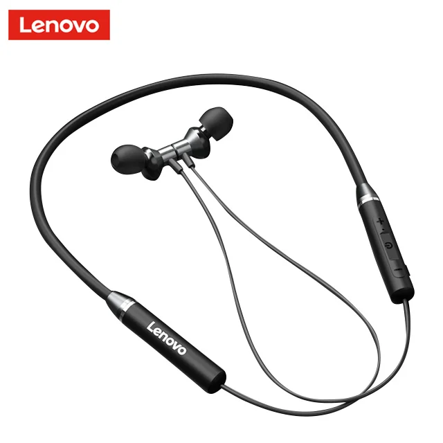 

Hot selling Lenovo HE05 portable neckband earphone sport gaming headphones in-ear waterproof earbuds, Black white red