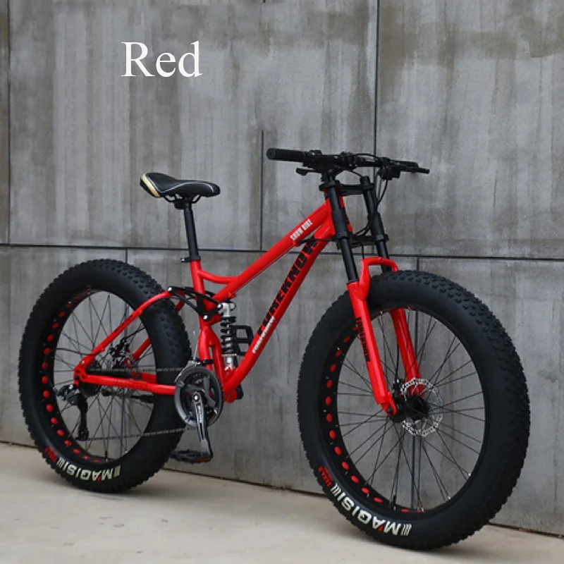 

China Manufacturer Cool Style Ready To Ship 26 Inch 21 Speed Ski Bike Snow Bicycle Fat Bike Bicycle for Men, White / blue / red / cyan /orange / black