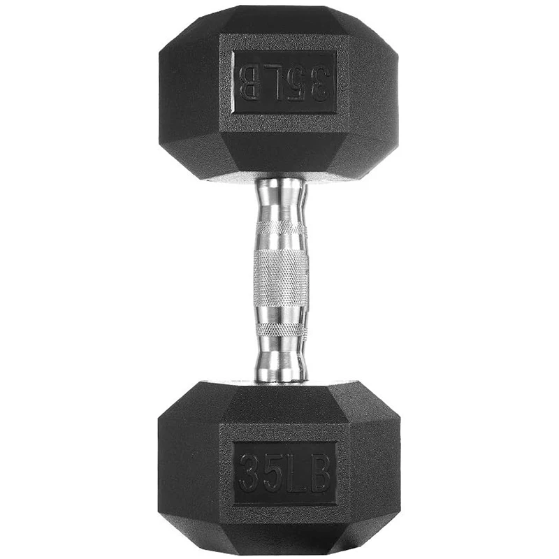 

Dumbbells Free Weights Dumbbells Weight Set Rubber Coated cast Iron HeX Black Dumbbell