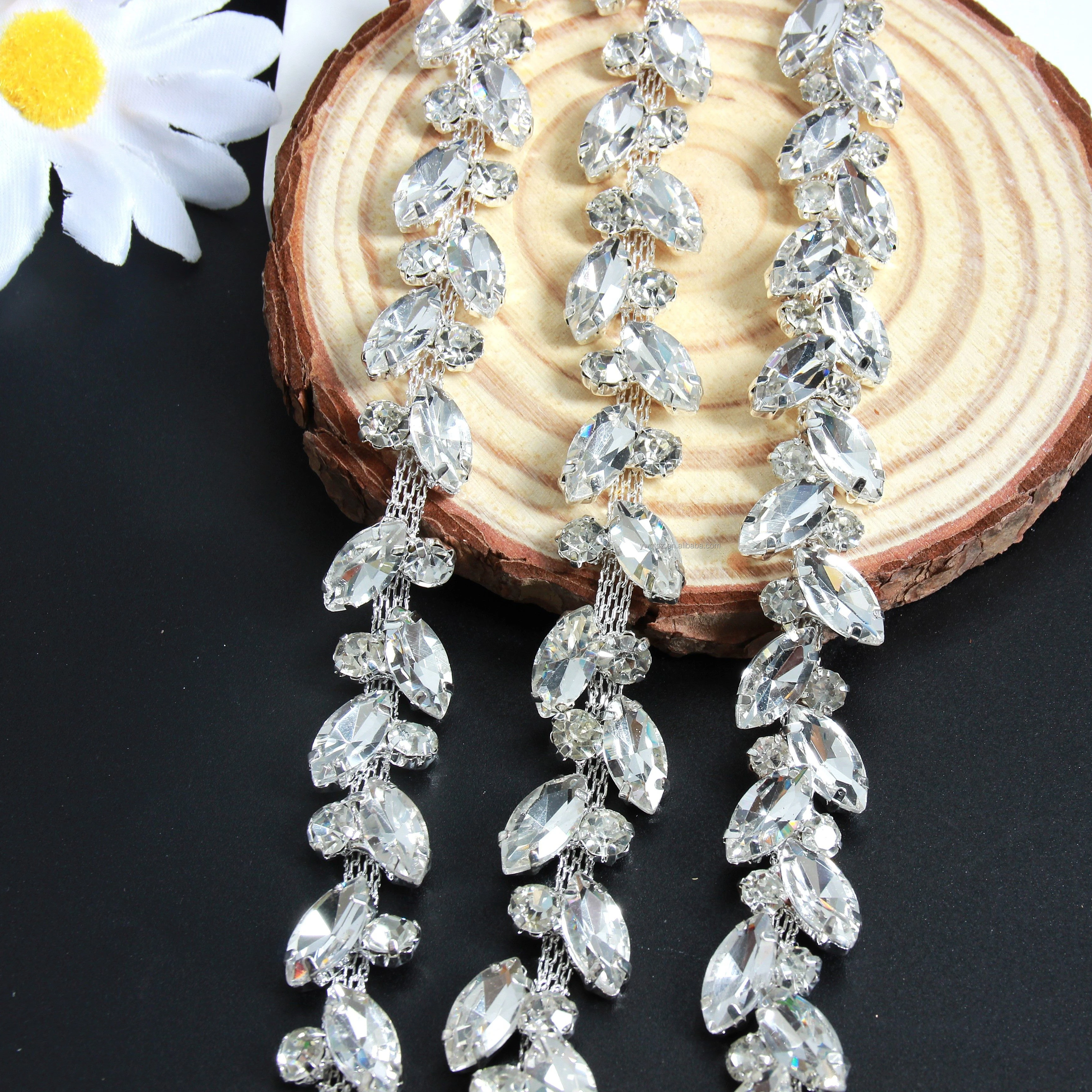 Marquise Cut Flatback Rhinestone Chain Garments