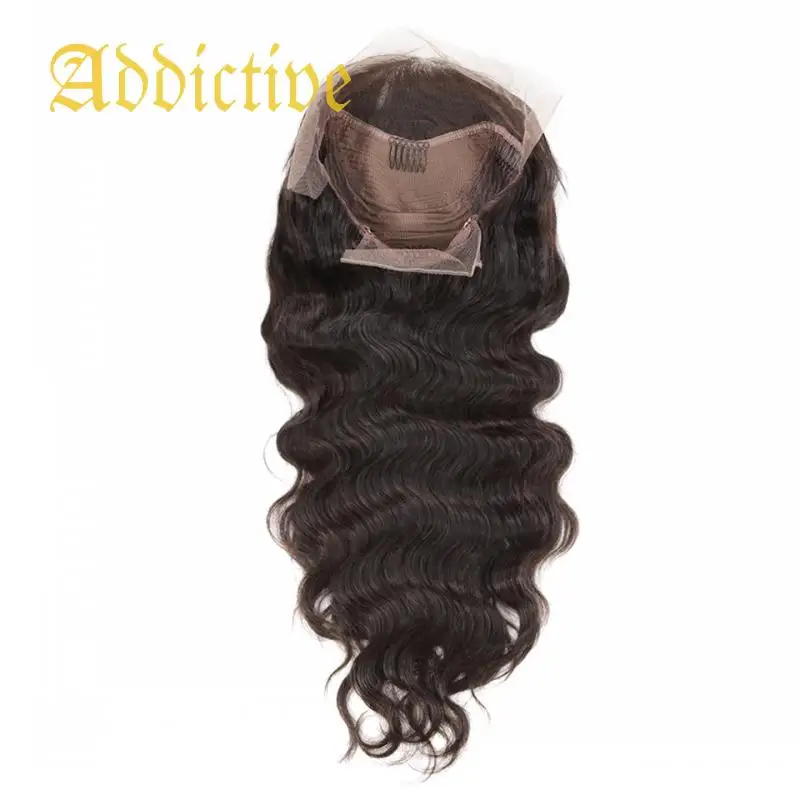 

Addictive Baby Hair Body Wave Lace Frontal Wig Pre Plucked With Bangs