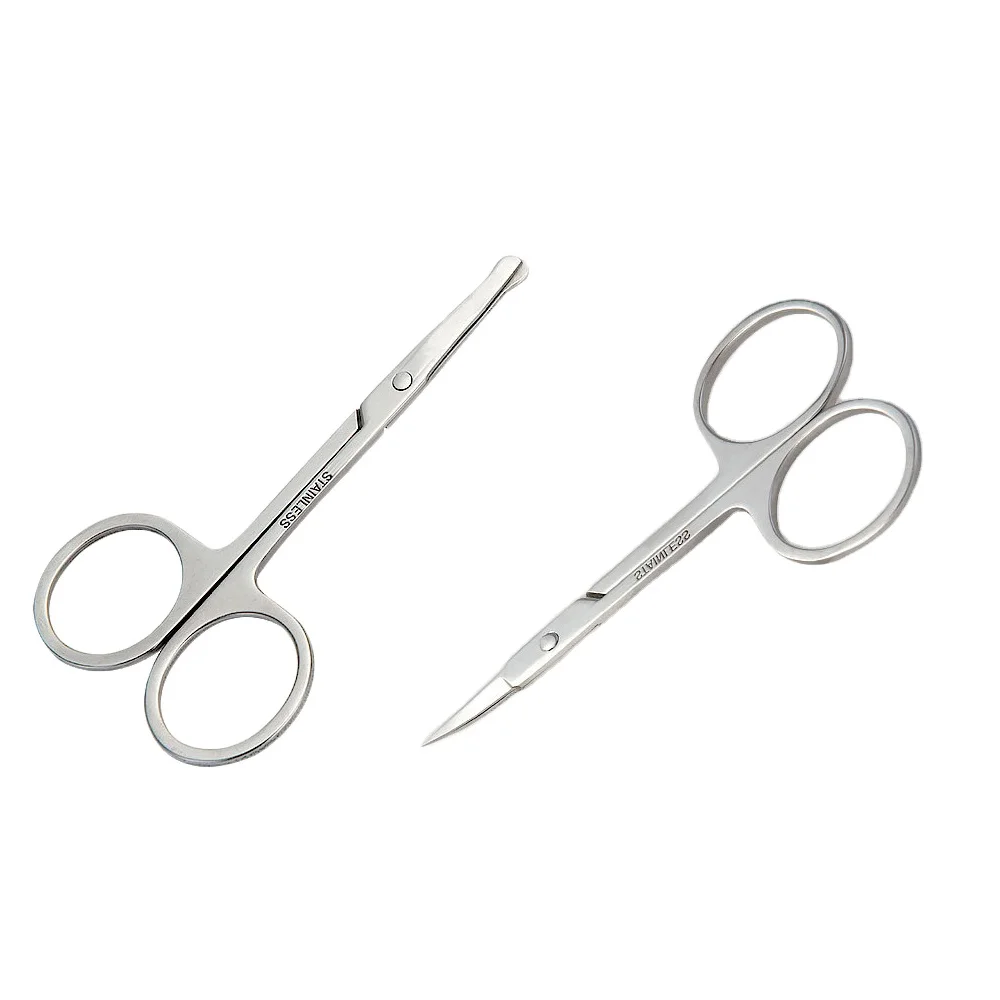 

Nasal Hair Scissors Rounded Curved Safety Stainless Steel Portable Vibrissa Scissors Nose Hair Trimmer Eyebrow Scissors