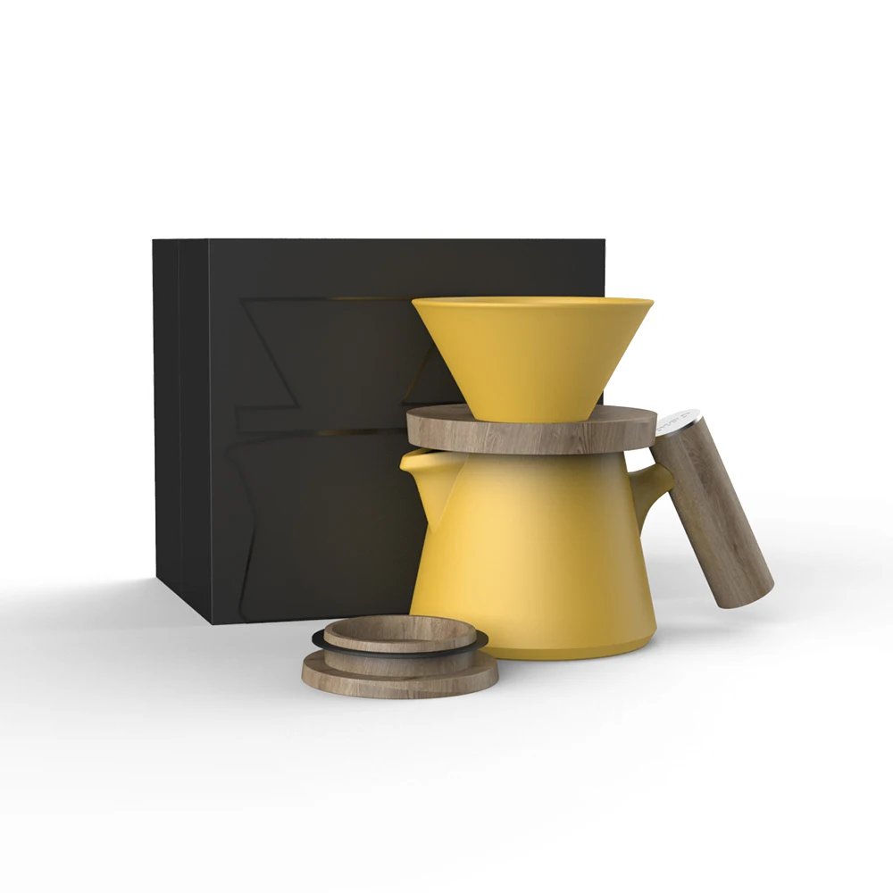 

porcelain ceramic coffee maker pour over coffee dripper set, Black, white, gray, red, blue, green, yellow