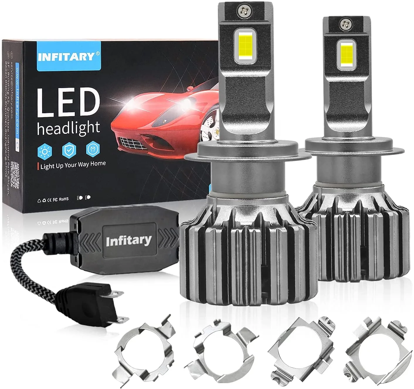 

USA Stock Free Shipping INFITARY Free T10 LED H7 LED Retaine Canbus Error Free 110W 26000LM 6000K CSP H7 LED Car Headlight Bulb