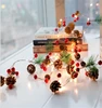 LED Christmas Pendant Charms Pineal Fruit Copper Fairy Light Jingle Bell Pine Cone String Light For Garland Xmas Tree Decoration