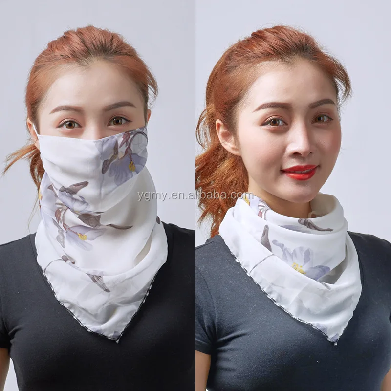 Ice Silk Face Scarf Sun Protection Thin Uv Protection Half Face Head