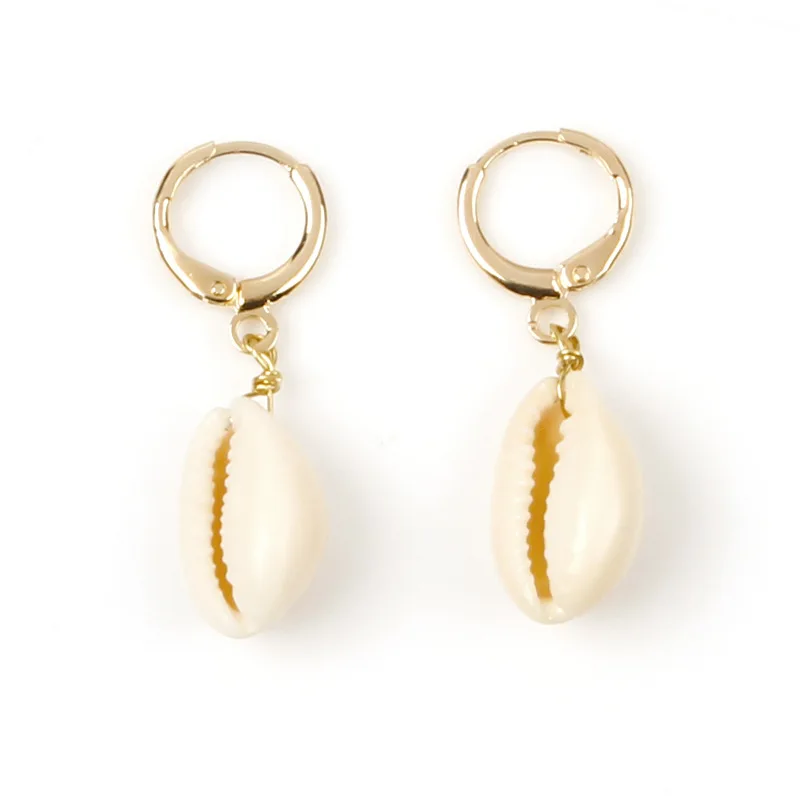 

2021 Weihao Hot Sale New Fashion Simple Alloy Earrings Shell Pendant Earrings, As picture show