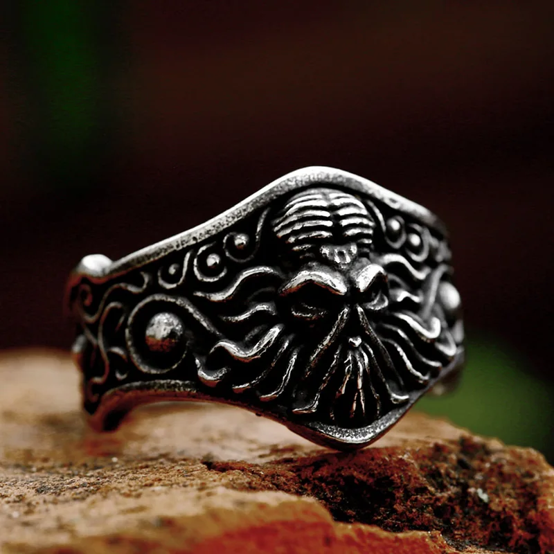 

SS8-1091R 2023 New Style 316L Stainless Steel Skull Octopus Ring For Men Punk Hip Hop Vintage Squid Jewelry Gift Wholesale