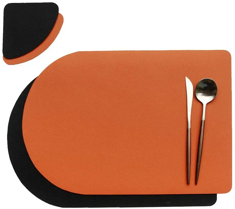 

Faux Leather Placemats, Non-Slip Reversible Table Mats Faux Reversible Leather Placemats, Customized