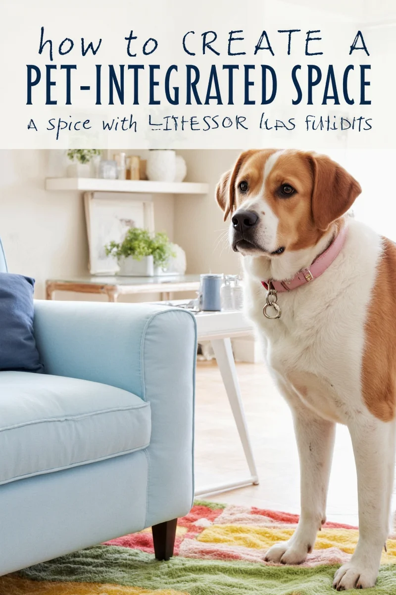 A built-in dog sleeping area under the staircase with soft cushions and hidden storage underneath.
