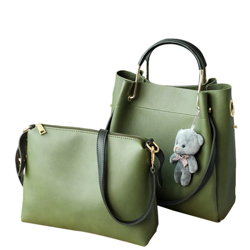 

Fashion Pu Leather Women Handbags Women Purse Backpack Two-piece Set Handbag Ladies Shoulder Bag Clutch Custom Crystal Angelkiss