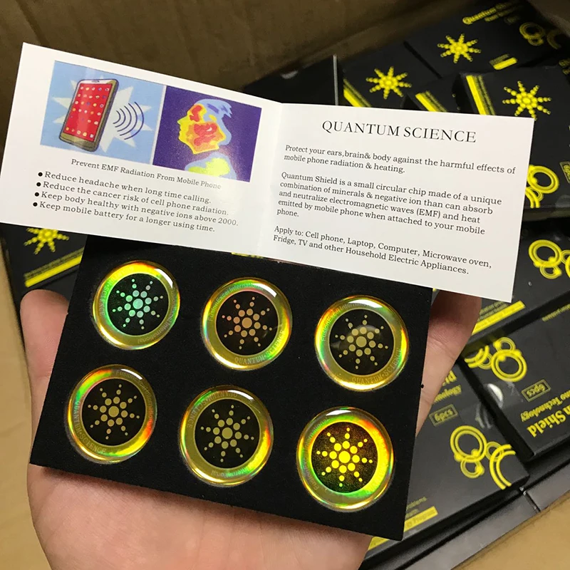 1 Box Round Scalar Quantum Shield Energy Sticker With Negative Ion Anti