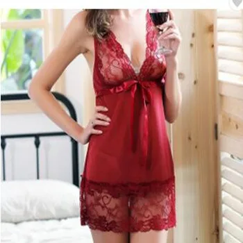 

2017 New Arrival Women's Fashion Sexy Lace Hallow Out Slip Sleeping Dress Nightgowns Sleepwear