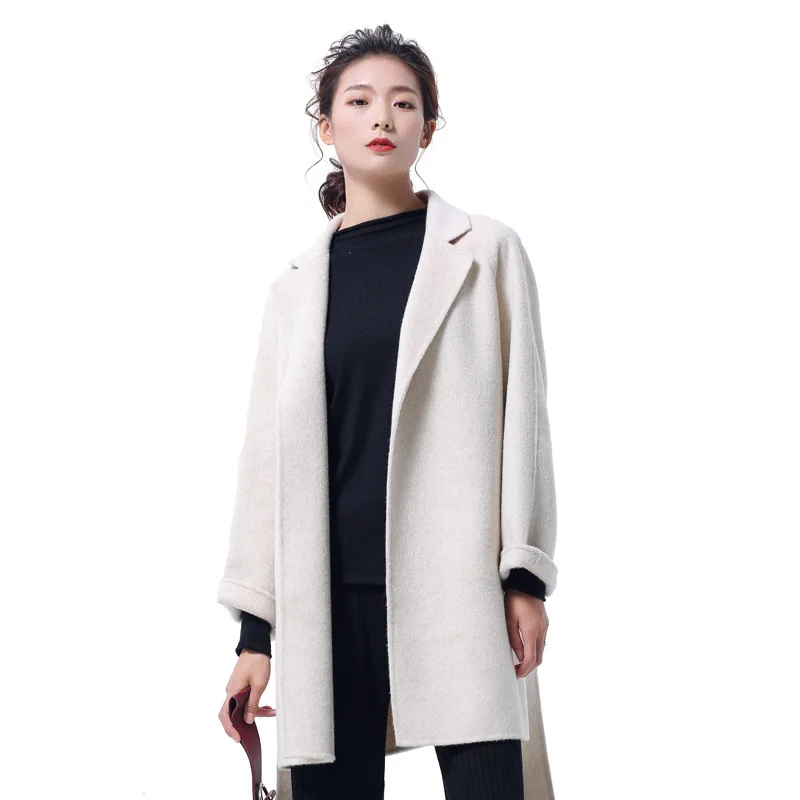 

2020 autumn and winter new women double-sided cashmere coat plaid short wool loose casual woolen top woman jacket