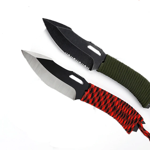 定制高品质户外攀登野餐不锈钢夏普挂绳刀具携带小直刀