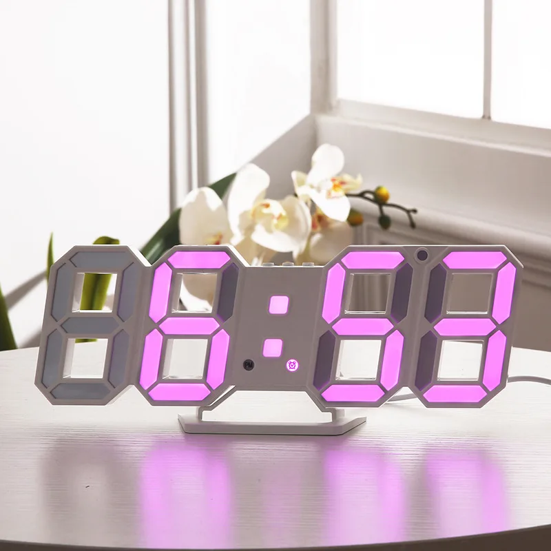 

Ins Hot Modern Table Desktop Digital 3D LED Wall Digital Clock, Black/white