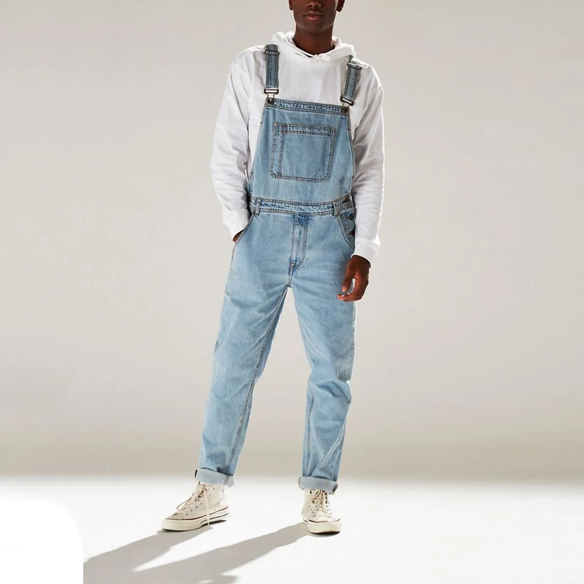 

Plus Size Men's Jumpsuit Jeans Joggers Pockets 2021 Fitness Suspenders Streetwear Bib Rompers Casual Pants Men Overalls, Customized color