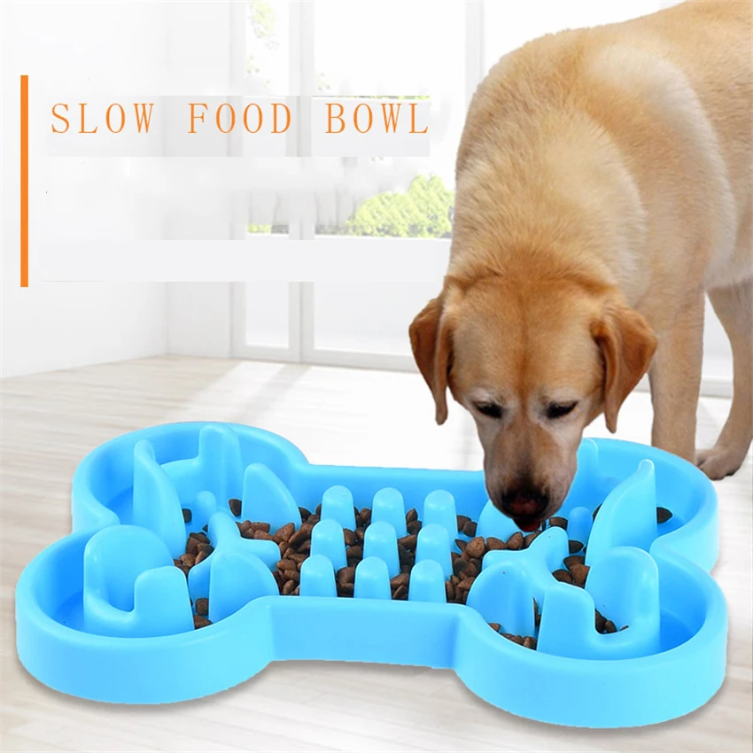 

Bone type silicone cat and dog puzzle slow food bowl pet slow food bowl