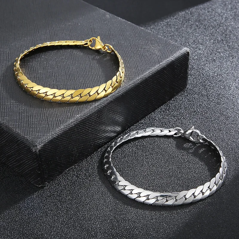 

Minimalist Jewelry Bracelet Stainless Steel Bracelet Cuban Chain Bracelet For Men