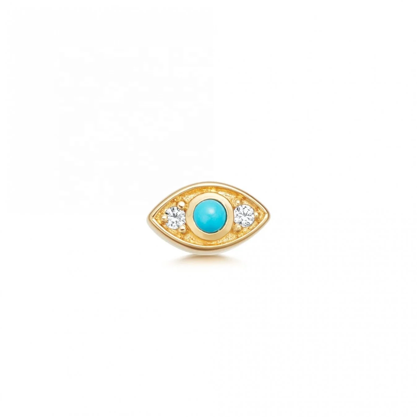 

Daily Wear Jewelry Gold Vermeil 925 Silver Zirconia Tiny Evil Eye Turquoise Stud Earring