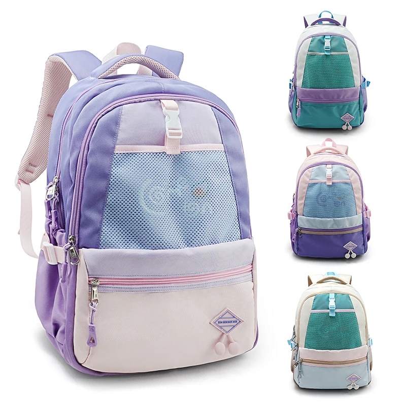 

2024 new design factory customize logo beautiful school bag girl student backpack
