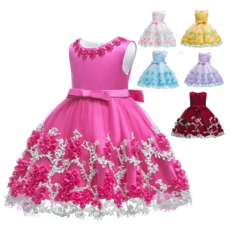 

New Fancy Flower Girl Dress Princess Tulle Pageant Dress Wedding Birthday Party Christmas Costume Dress, Picture shows