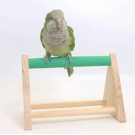 

Wholesale Parrots Refined Portable Bird Stand Playground Triangle Wooden Pet Toys For Bird Parrot Climb, As picture