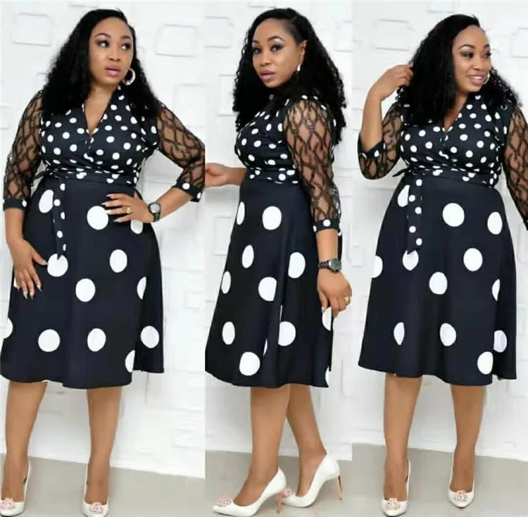 

YQ685 free shipping autumn Plus Size long sleeve african wholesale kitenge dress designs picture lady women dresses, As shown