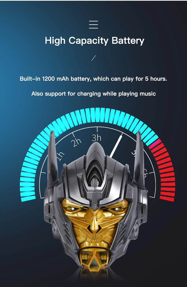 Amazon new arrival Unique Electronic Gadgets Optimus Prime Portable 1200 mAh Speaker TF card bluetooth cartoon speaker - ANKUX.COM