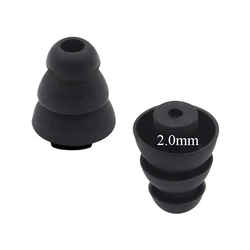 

2mm Hole Triple Flange Soft Silicone Earbud Tips Replacement Ear Buds Covers Gels Caps for Etymotic Shure Klipsch Westone in-Ear