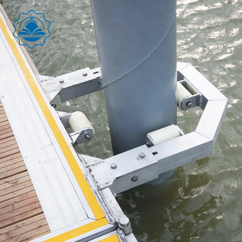 Floating Pontoon Pile Guide With Hot Dip Steel Structure Material Made ...