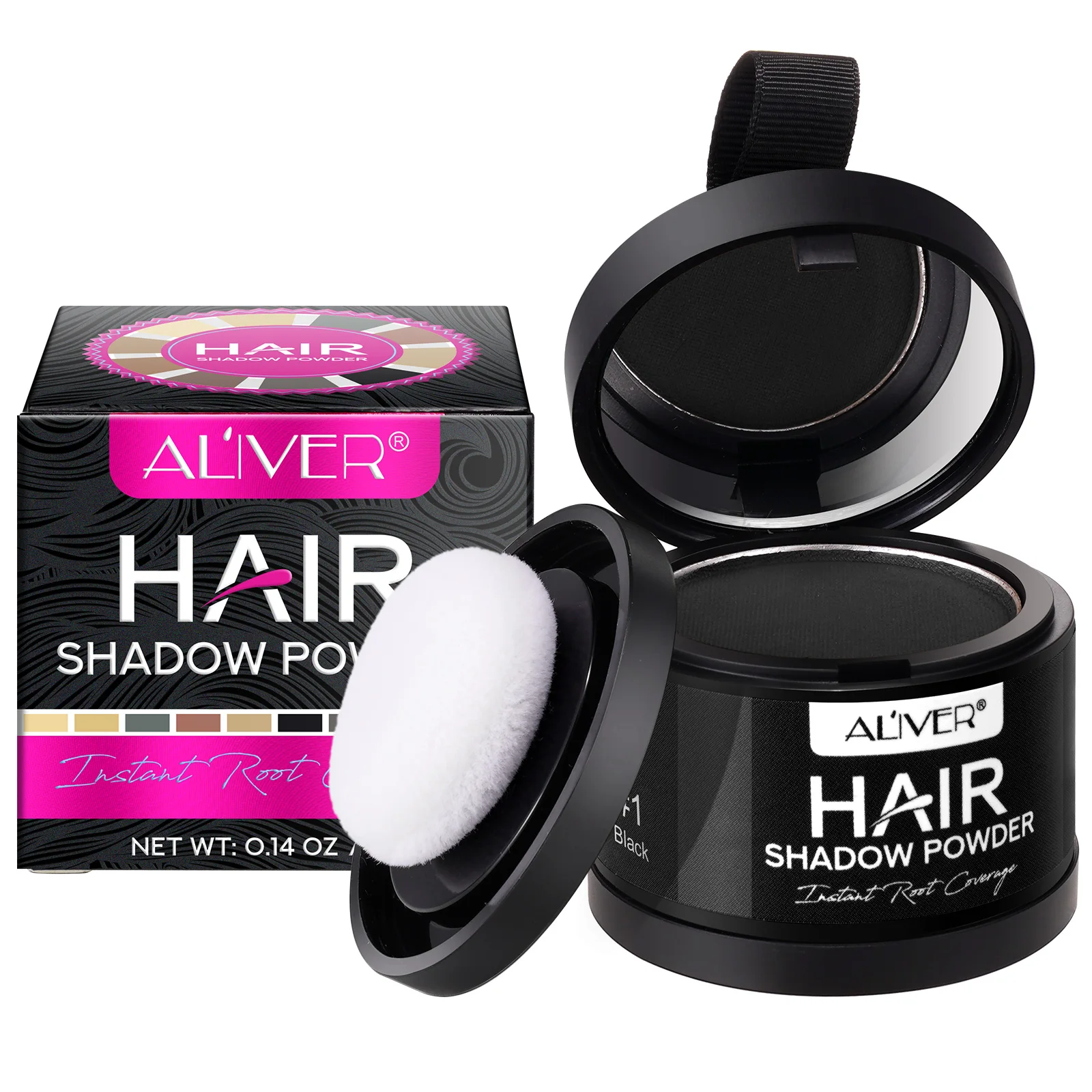 

Aliver Quick Cover Grey Hair Root Concealer Hairline Shadow Windproof Touch Up Hair Color Sweatproof Hair Shadow Powder