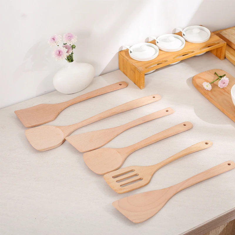 

Japanese Style Wooden Utensils For Kitchen Accessories Household Items Cooking Tools Spoon Shovel Healthy Kitchen Utensils